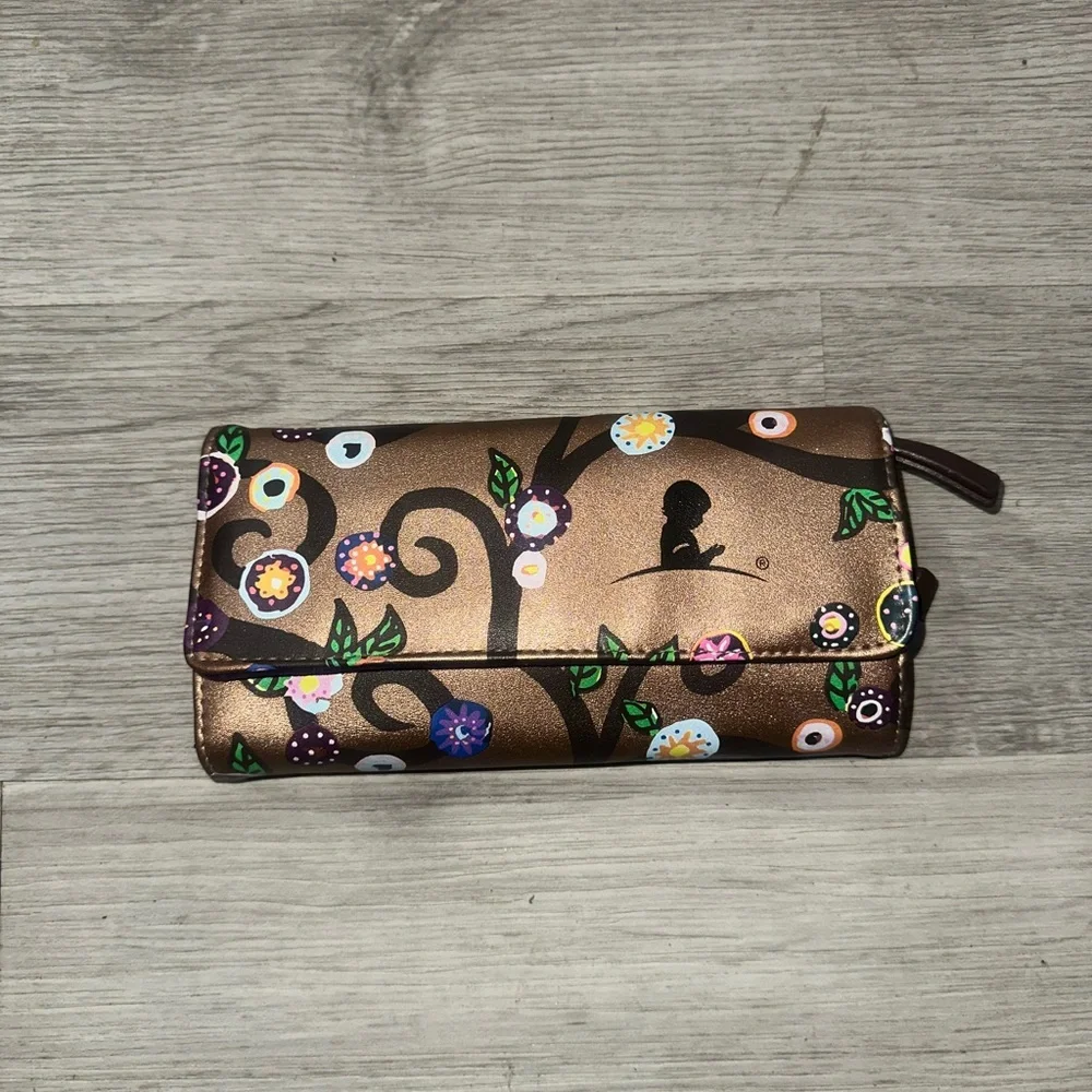 Women’s Brown Glitter Nature Wallet. - Picture 3 of 4